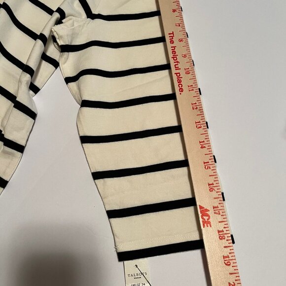 Talbots NWT Bejeweled 100% Cotton Tee 3/4 Sleeve Ivory/Black Size 1X (14W -16W) - Picture 7 of 9